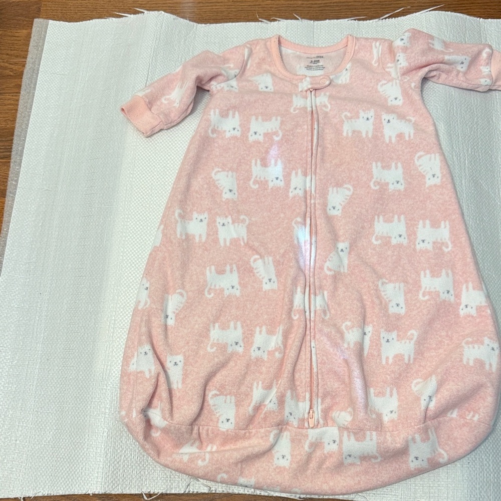 Carter's Pink Cat Print Sleep Sack